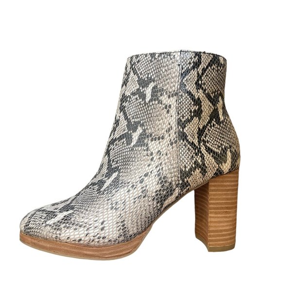 American Rag Womens Hayes Genuine Leather Block Heel Booties, Snake Skin Print - Picture 2 of 9